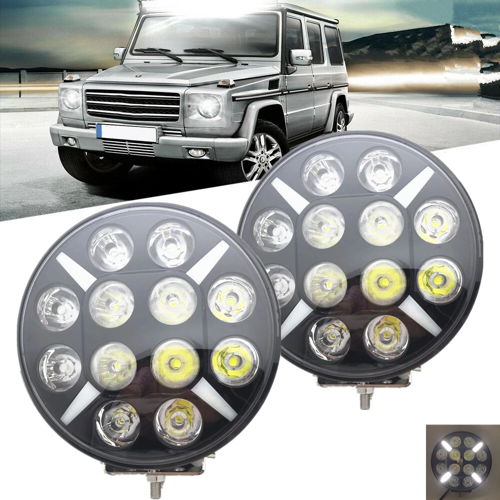 2 шт. 9 дюймов круглый светодиодный рабочий светильник DRL фара дальнего света для