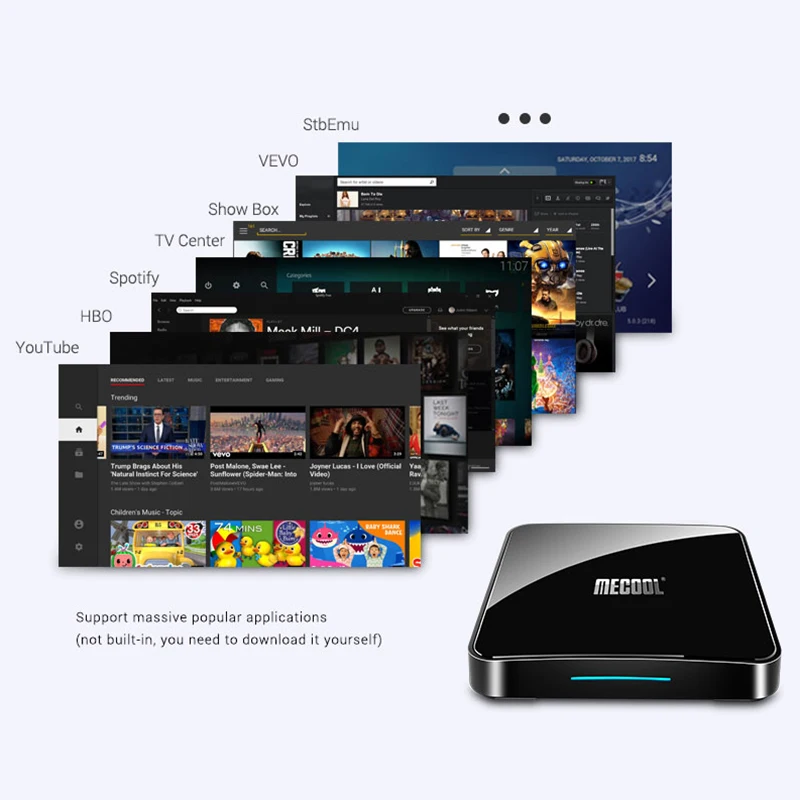 Mecool Km3 Android 9,0 ТВ-приставка Amlogic S905X2 Четырехъядерный 4G Ddr4 64G Rom 2,4G/5G Wifi Bluetooth 4K Atv смарт-приставка Голосовая C