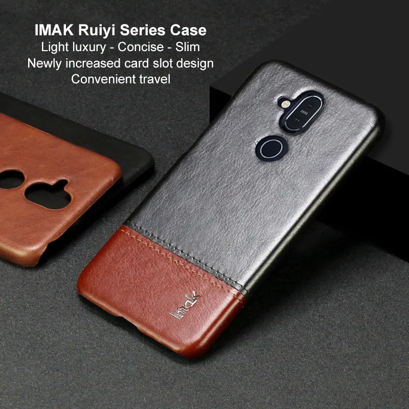 IMAK Ruiyi Series Luxury Skin PU Leather Case for Nokia 8.1 X7 7.1 Plus Hard PC Back Cover NOKIA High Quality Cases |