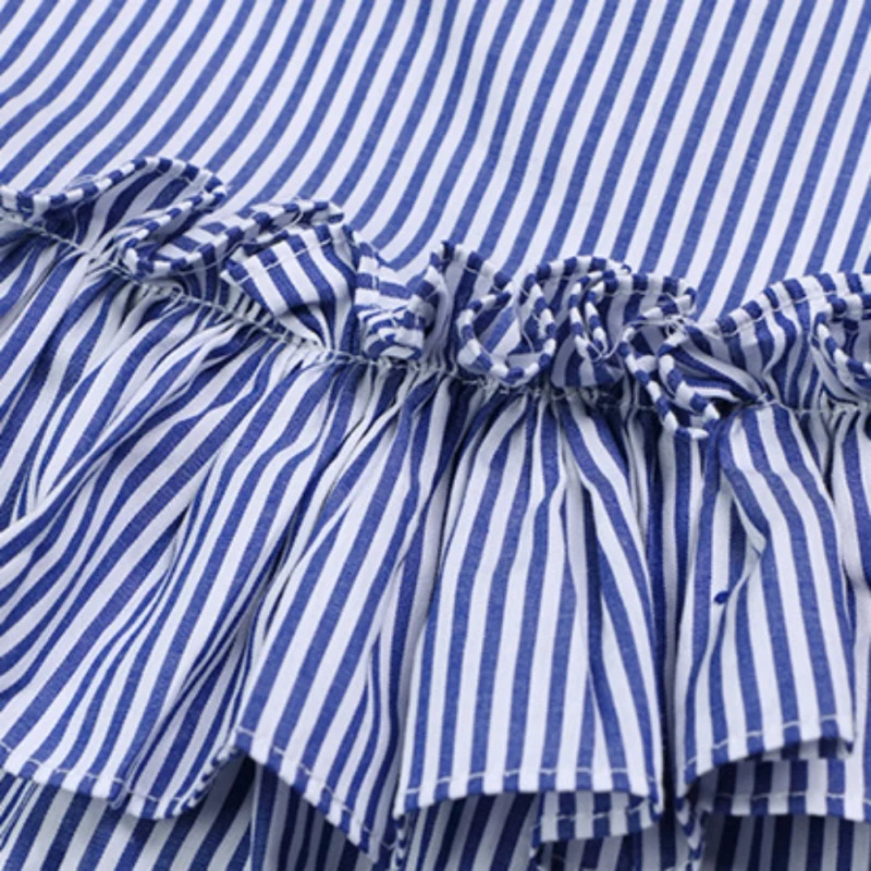 Летнее милое платье в полоску для маленьких девочек милые хлопковые платья с