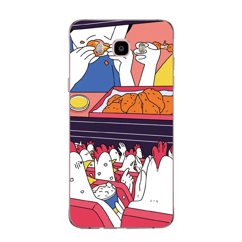Dinasour Soft Clear TPU Phone Case For Samsung J3 J5 J7 S6 S7 S8 note8 A3 A5 C7 J2prime Cactus Lemon Printed Cover Free Shipping | Мобильные