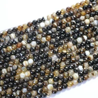 natural gray brown fringe agat carnelian onyx stone 6mm 8mm 10mm 12mm faceted round loose beads making gift a14