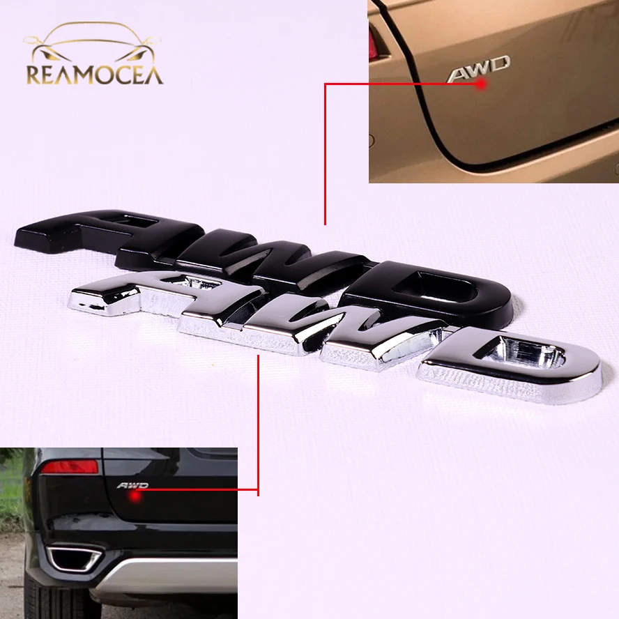 Reamocea AWD металлическая стандартная задняя наклейка с буквенным логотипом