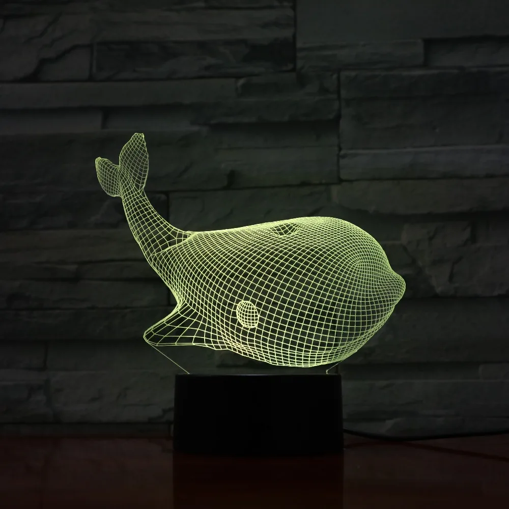 7 красочных USB КИТ 3D иллюзия Лампа для дома спальни офиса Светодиодный настольный