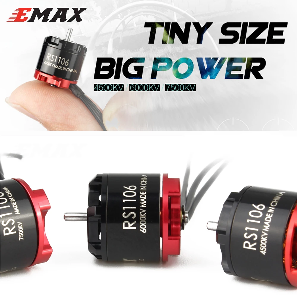 RC Motor EMAX RS1106 4500KV/6000KV/7500KV миниатюрный бесщёточный электродвигатель для FPV Racing MINI