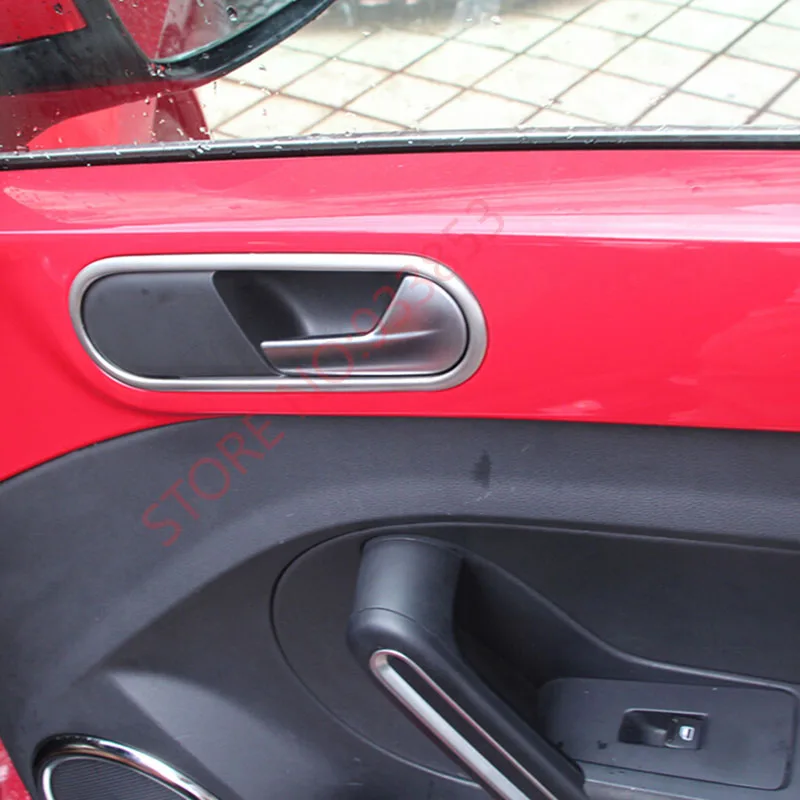 CAR INTERIOR DOOR HANDLE COVER TRIM STICKER DECORATION ACCESSORIES FOR 2013 2014 2015 VW BEETLE | Автомобили и мотоциклы
