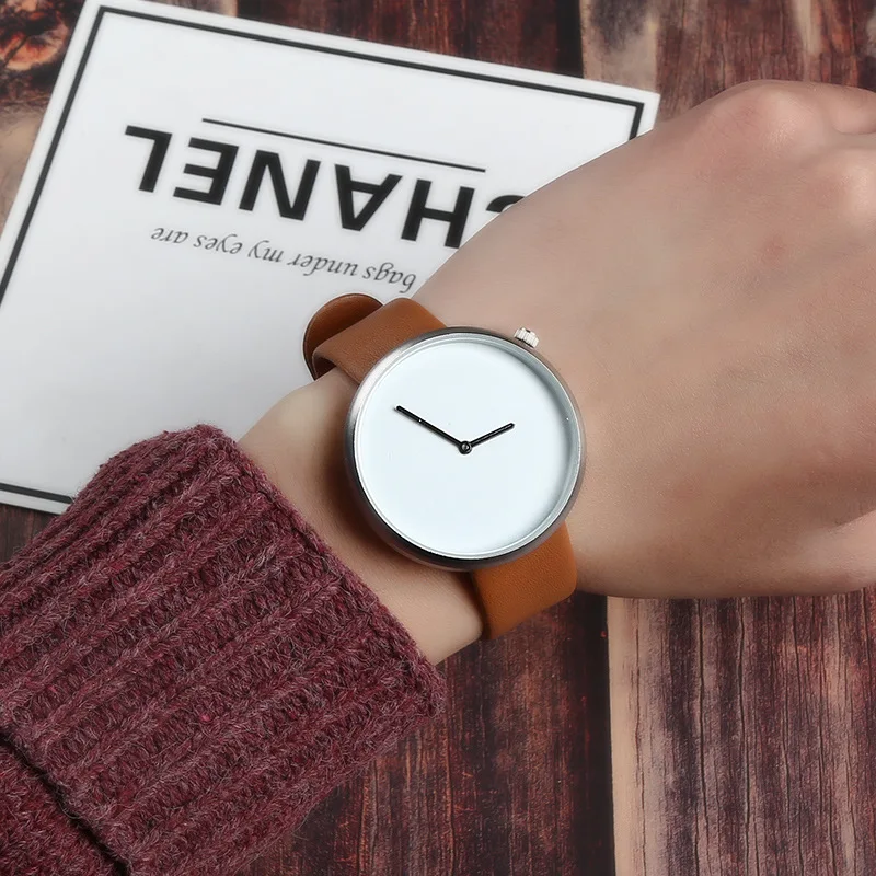 Простые Женские Мужские часы лучший бренд роскошные кожаные сетчатые кварцевые