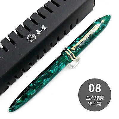 Green Golden Dot HERO wing sung 626 целлулоидная перьевая ручка F Перо - Цвет: Green Golden Dot