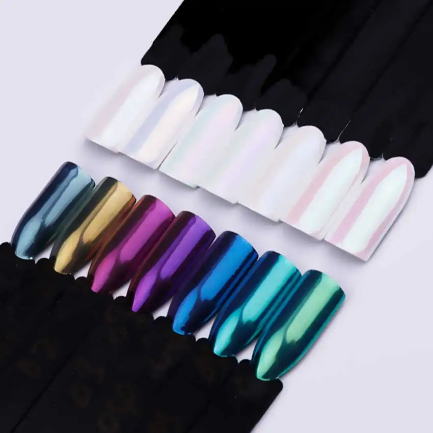 2 ml/box раковины ЗЕРКАЛО Хамелеон Блестящие Блестки для ногтей порошок Aurora Pearlescen