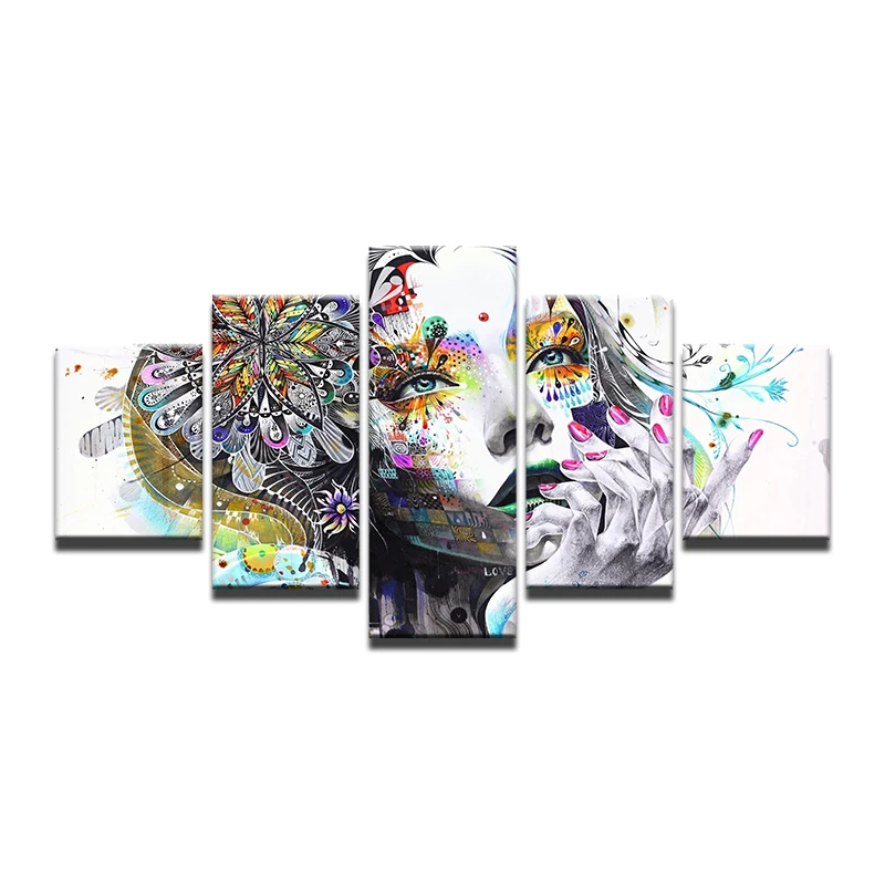 5 панелей рамка холст стены искусства абстрактная мечта красочные женские