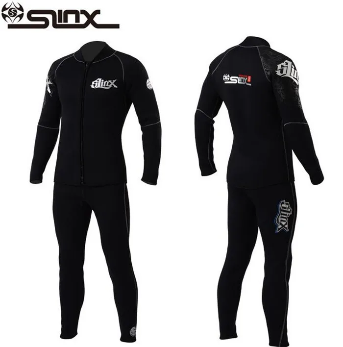 SLINX 5mm Neoprene Men Scuba Diving Swimsuit Boating Fleece Lining Warm Jacket Wetsuit Surfing Windsurfing Swimwear |