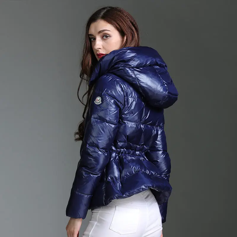 Autumn Winter Women Thickening Down Jacket Parkas 2018 New Hooded Cape style Blue Tightening White Duck Coat lj909 | Женская одежда