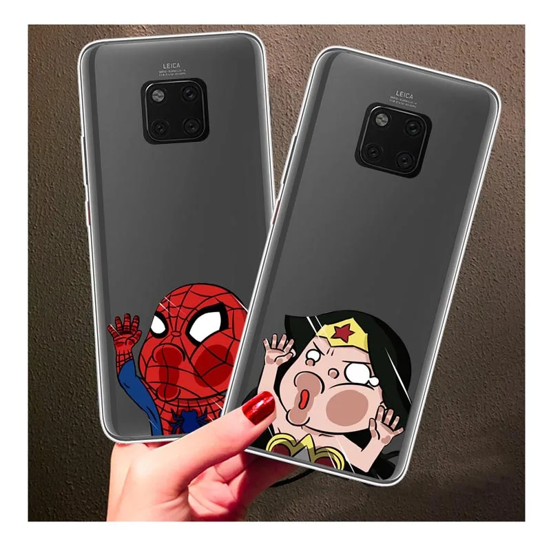 Забавный силиконовый чехол для huawei mate 20 10 Pro Lite X Мягкие полуобернутые чехлы