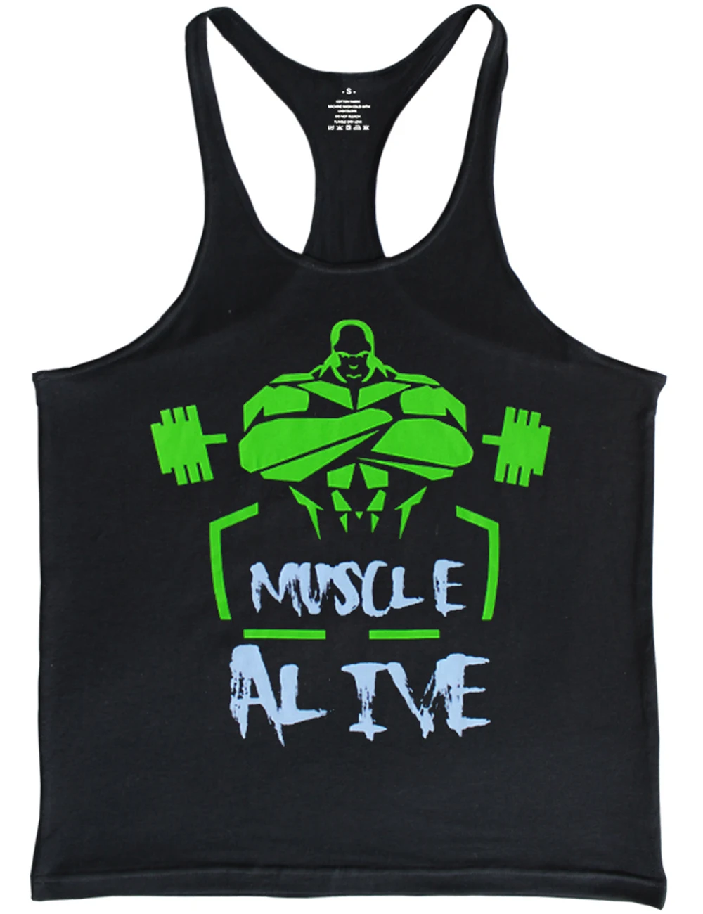 MUSCLE ALIVE, мужская майка для бодибилдинга, Стрингер, рубашки для тренировок, y back, хлопок, спандекс, одежда для спортзала, фитнес, майки без рукавов