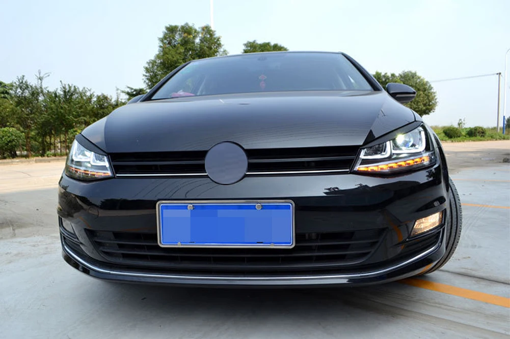 Для Volkswagen VW Golf 7 VII GTI gtd R MK7 Хромированная фара из АБС бровь фары реснички на фары отделка Стикеры аксессуары для стайлинга автомобилей