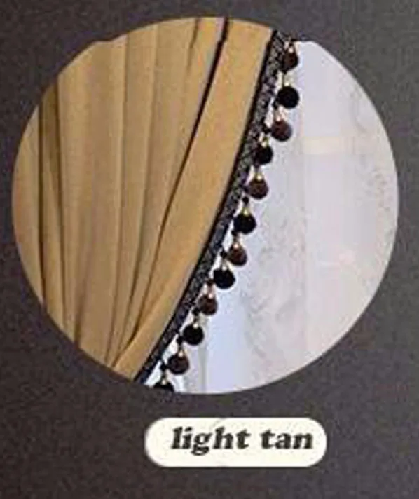 light tan with beads Новые плотные толстый твердый бархатный занавес украшение чистый роскошный для спальни Black Out Дубай Luxurry драпировка для отель шторы - Цвет: light tan with beads