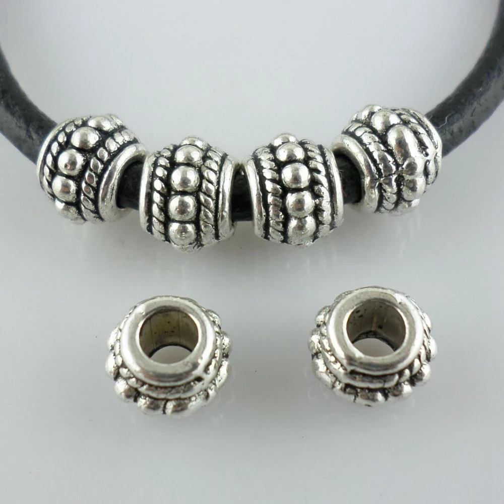 Бусины разделители серебряные в тибетском стиле 3 мм 6 х8 32 шт.|spacer beads|tibetan silverbead