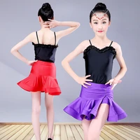 latin dance dress for girls children kids black competition latin skirts girls ballroom tango cha cha dress spandex
