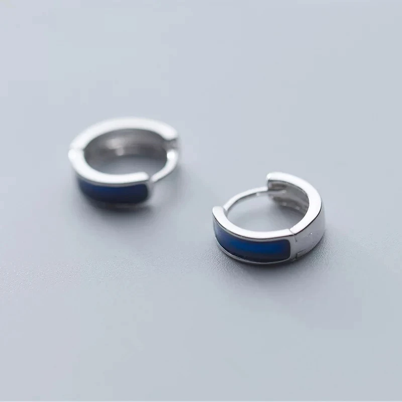 Серьги из стерлингового серебра S925 пробы модные градиентные круглые серьги