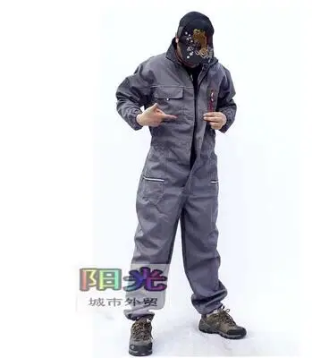 Gray jumpsuit S-4XL, хит, Весенняя новая мужская одежда, много карманов, рабочая одежда, комбинезон, износостойкий комбинезон, повседневные свободные штаны, плюс размер - Цвет: Gray jumpsuit