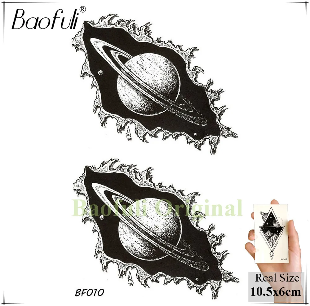 BBF010 BAOFULI, женские черные Временные татуировки, наклейки, лисичка, растение, цветок, перо, Переводные, фальшивые татуировки, геометрические, боди-арт, переводная татуировка - Цвет: BBF010