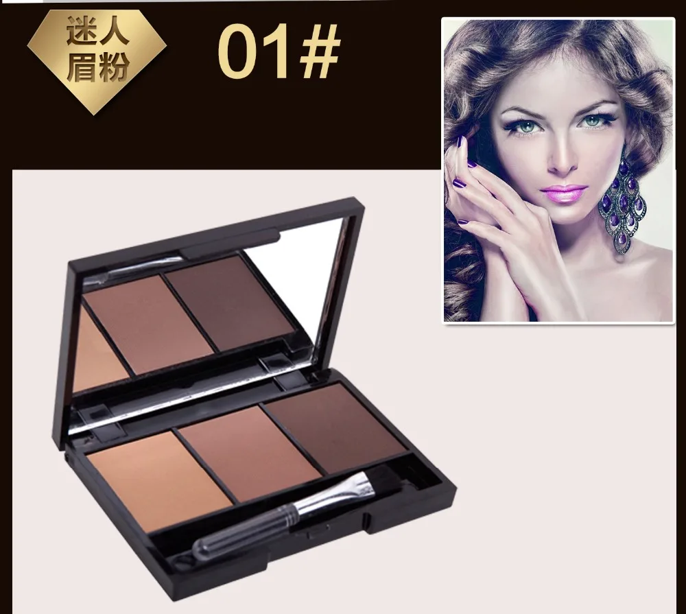 Top Quality Eyebrow Enhancer Powder Palette with Brush Waterproof Eye Brow Cosmetics Brand Professional | Красота и здоровье
