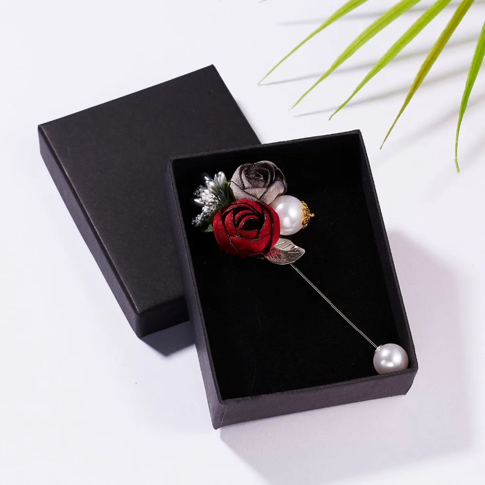 

Rinhoo Elegant Cloth Art Pearl Fabric Flower Brooch Pin Ladies Cardigan Shirt Shawl Pin Dress Shirt Collar Jewelry Accessories