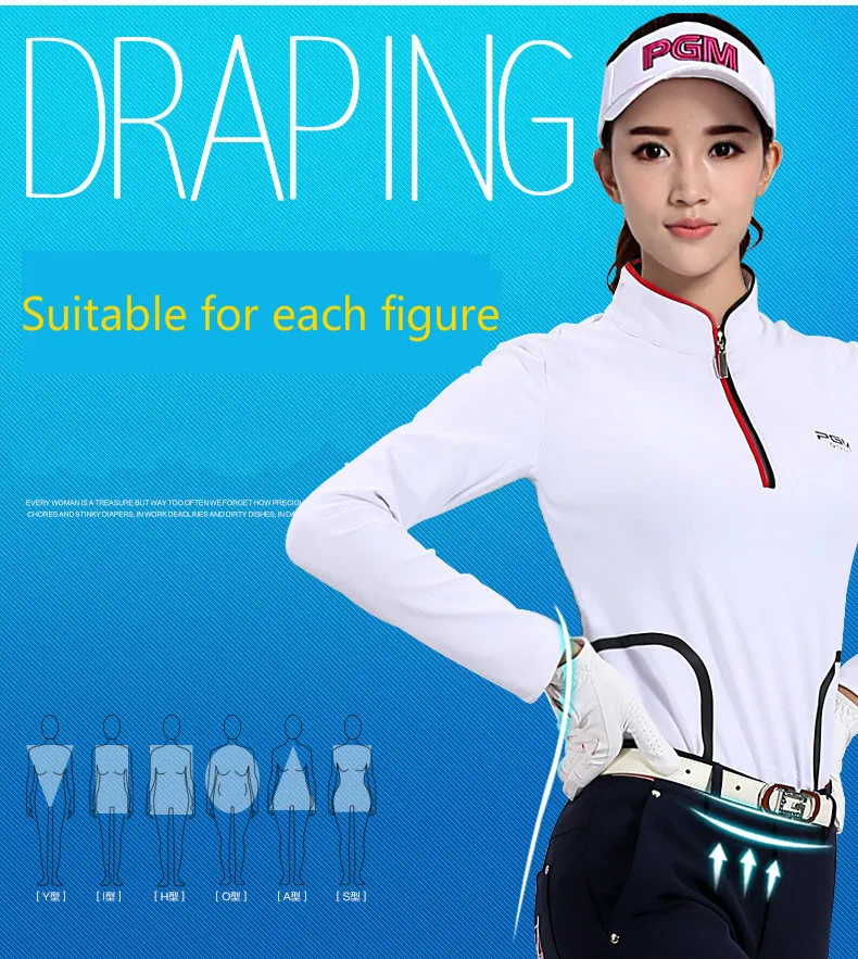 PGM весенняя и осенняя Женская одежда для гольфа женская спортивная футболка со
