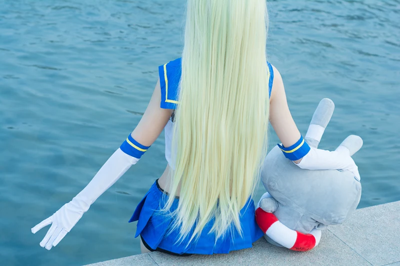 

Anime Kantai Collection Shimakaze Uniforms Cosplay Costume Free Shipping Outfit Dress with Wig Free Headwear Socks