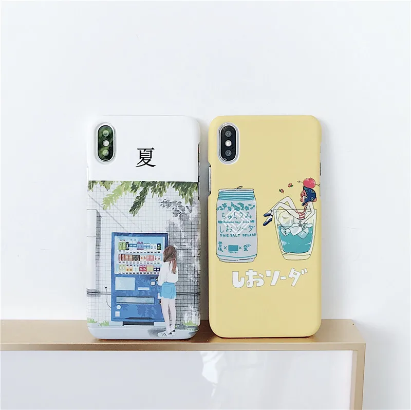 Модный чехол для телефона с изображением кофейной девушки для iphone X, 6, 6S PLUS, жесткие поликарбонатные чехлы на заднюю панель телефона, чехол для iphone 7, 7 Plus, 8, 8Plus