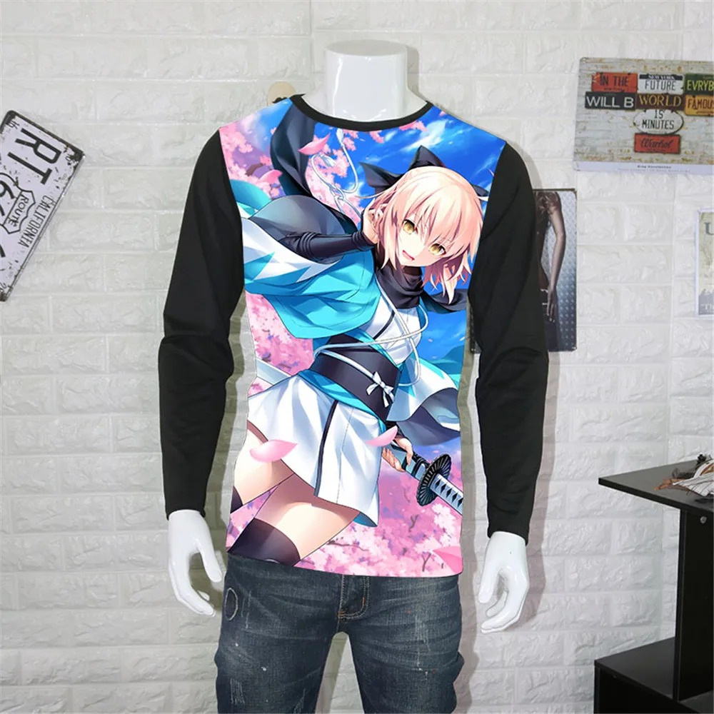 Футболка для косплея с японским аниме мужская рубашка эмблемой и надписью на