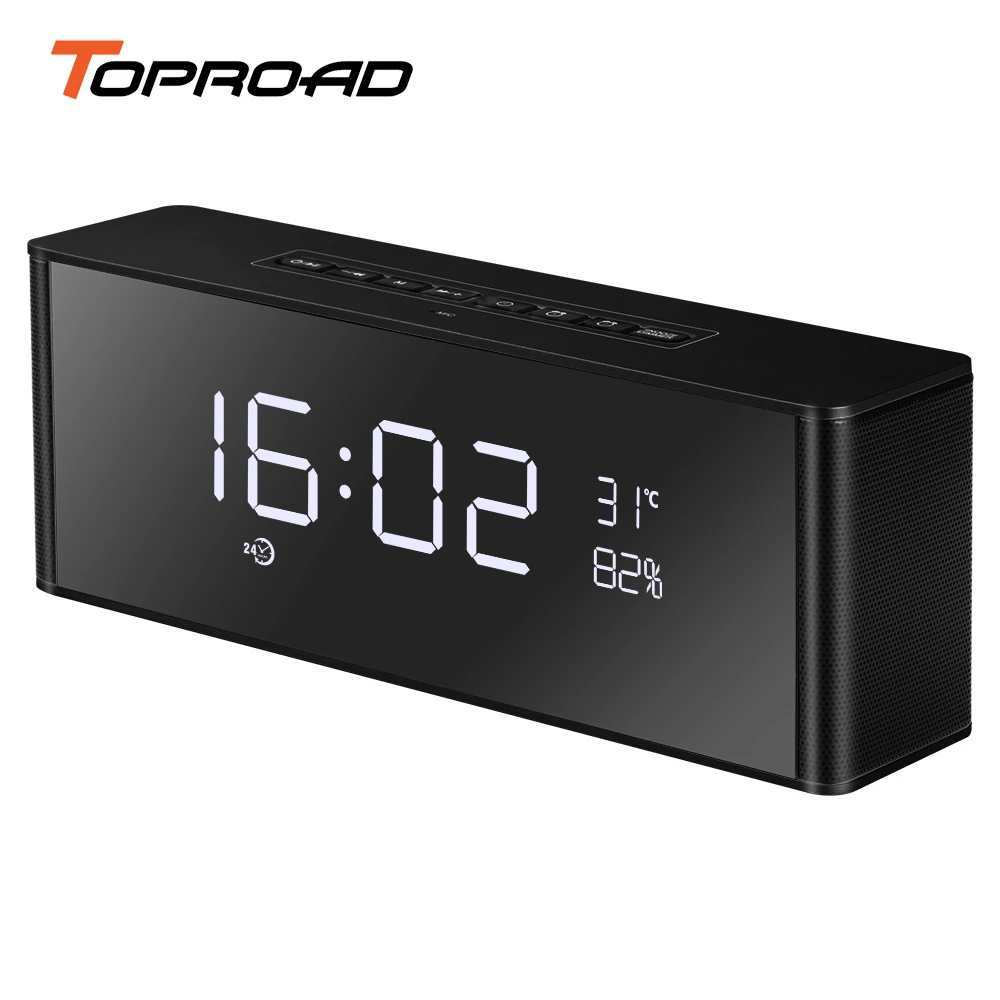 TOPROAD Будильник Bluetooth динамик Портативный беспроводной 3D объемный стерео s