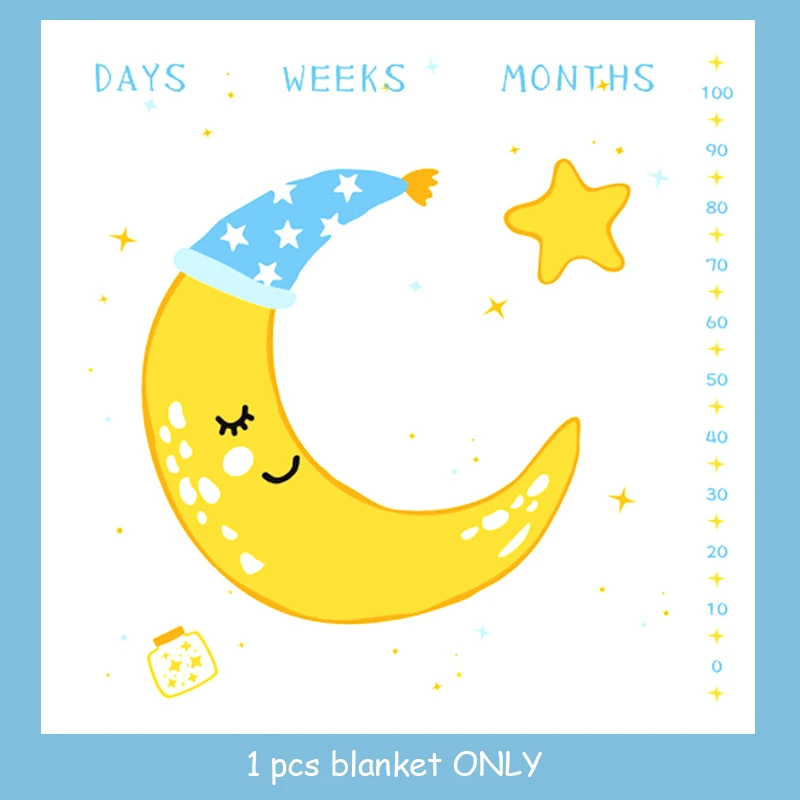 1 blanket Muslinlife, популярные тренды, органическое муслиновое Хлопковое одеяло с рисунком Луны и звезды, детское одеяло, 120*120 см - Цвет: 1 blanket
