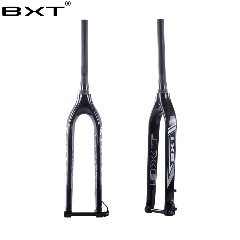 Полностью углеродная вилка 3 k 29er MTB для горного велосипеда вилка бренд BXT коническая через ось 15 мм Нет амортизатор для велосипеда Велосипедная вилка