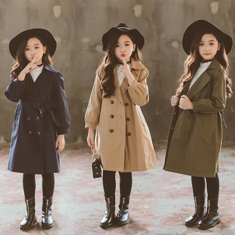 Girls'windbreaker Jacket Selling Well Medium and Long Style New Spring Dress middle Large Children 2019 Korean Version | Детская