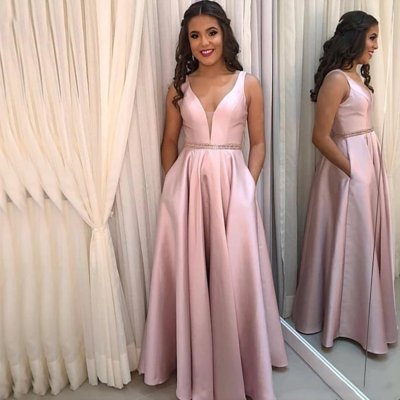 Женское атласное платье трапециевидной формы Vestidos de fiesta длинное вечернее с