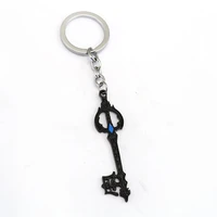12pcslot game kingdom hearts keychain sora black keyblade key ring holder metal fashion car chaveiro key chain pendant jewelry