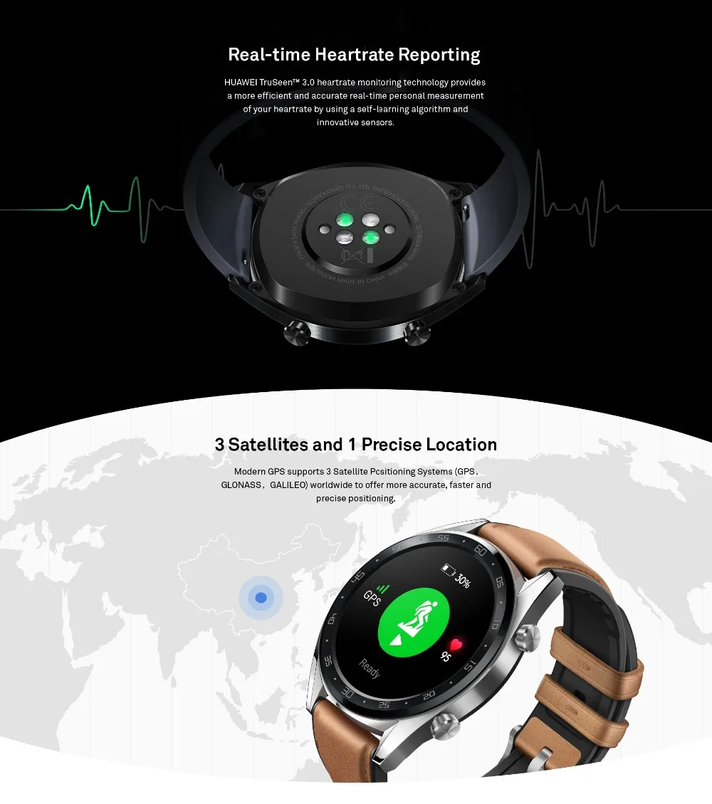 Huawei Watch GT Смарт часы Поддержка gps NFC 14 дней Срок службы батареи 5 атм водонепроницаемый телефонный Звонок трекер сердечного ритма для Android IOS