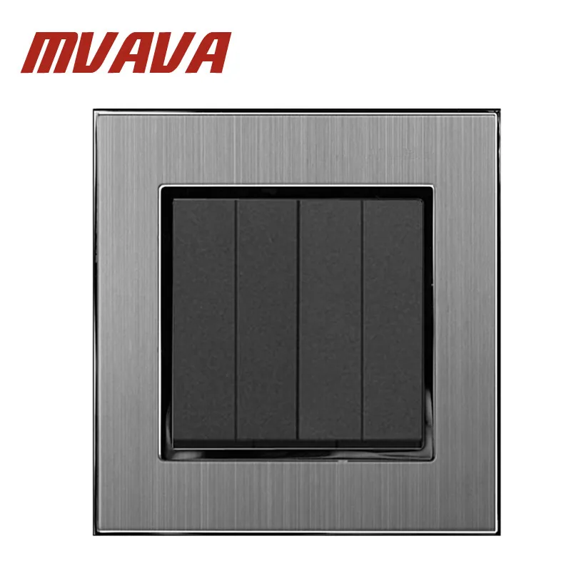 MVAVA 4 банды 1 способ 16A AC 110 250 В стандарт ЕС и Великобритании матовый серебристый