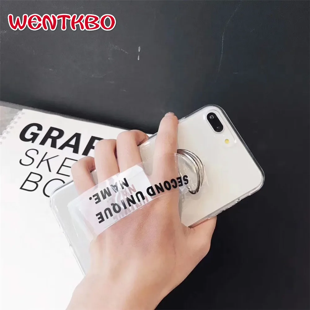 Korea ins Hot Letters Logo Luxury Wristband Clear Phone Case For iPhone 6 6s 7 8 Plus X XR XS MAX Super Transparent Couple Cover |