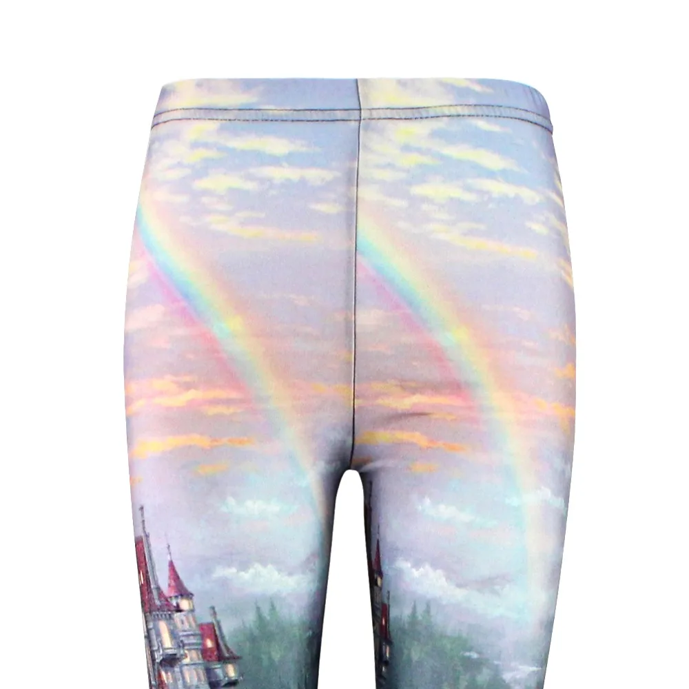 Эластичные повседневные штаны женские леггинсы с 3d-цифровым принтом Красавица и