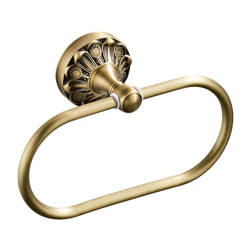 Towel ring B Латунный античный набор аппаратных средств держатель туалетной бумаги держатель полотенец для мыла бумажный держатель полки в ванной крючок для халата - Цвет: Towel ring B