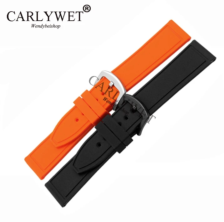 Ремешок сменный силиконовый для часов черный оранжевый синий серый 20/22 мм|22mm