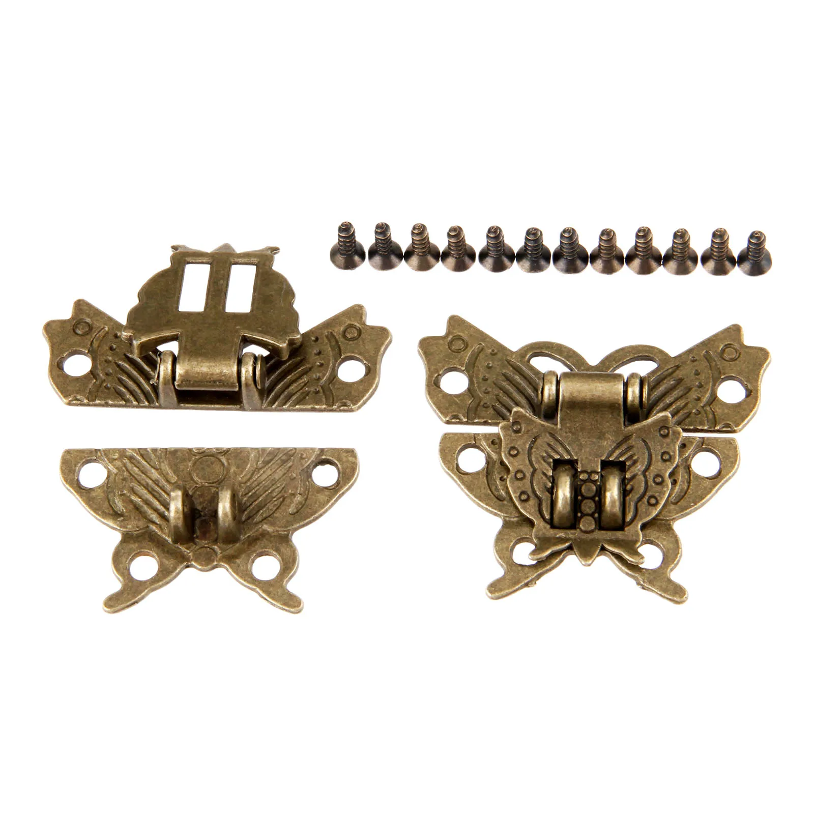 2 шт. Античная бабочка бронзовая коробка защелка застежка замок ювелирные