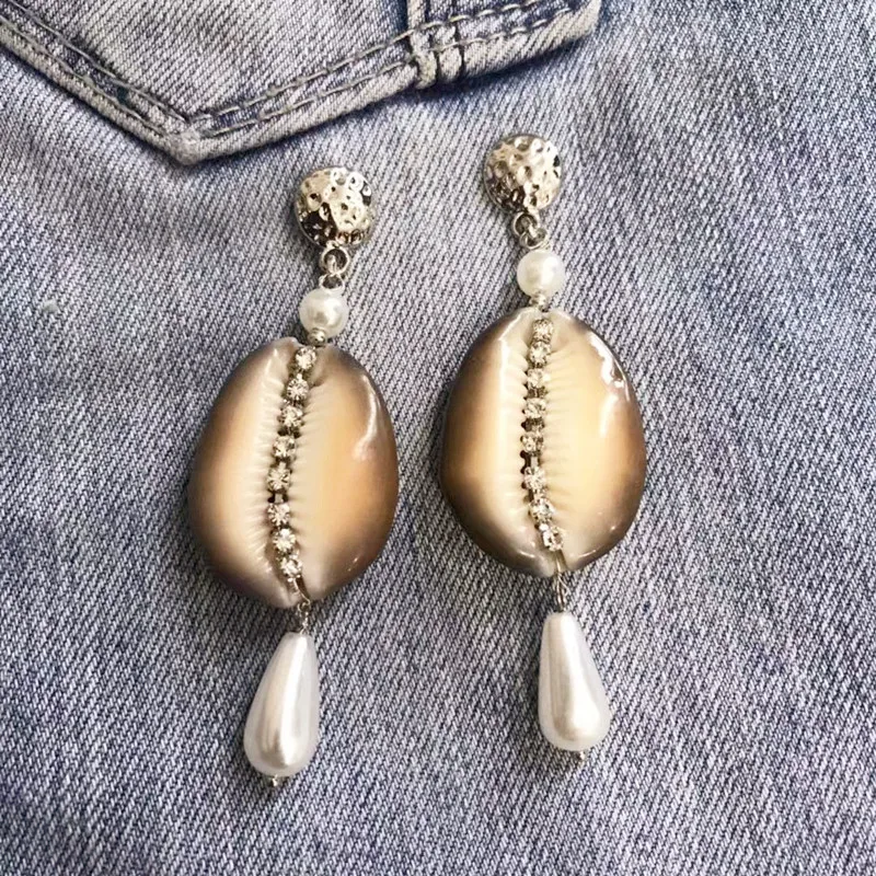 Baroque natural shell earring elegant bohemia boho fashion boucles d oreille femme jewelry circle earrings best gifts | Украшения и