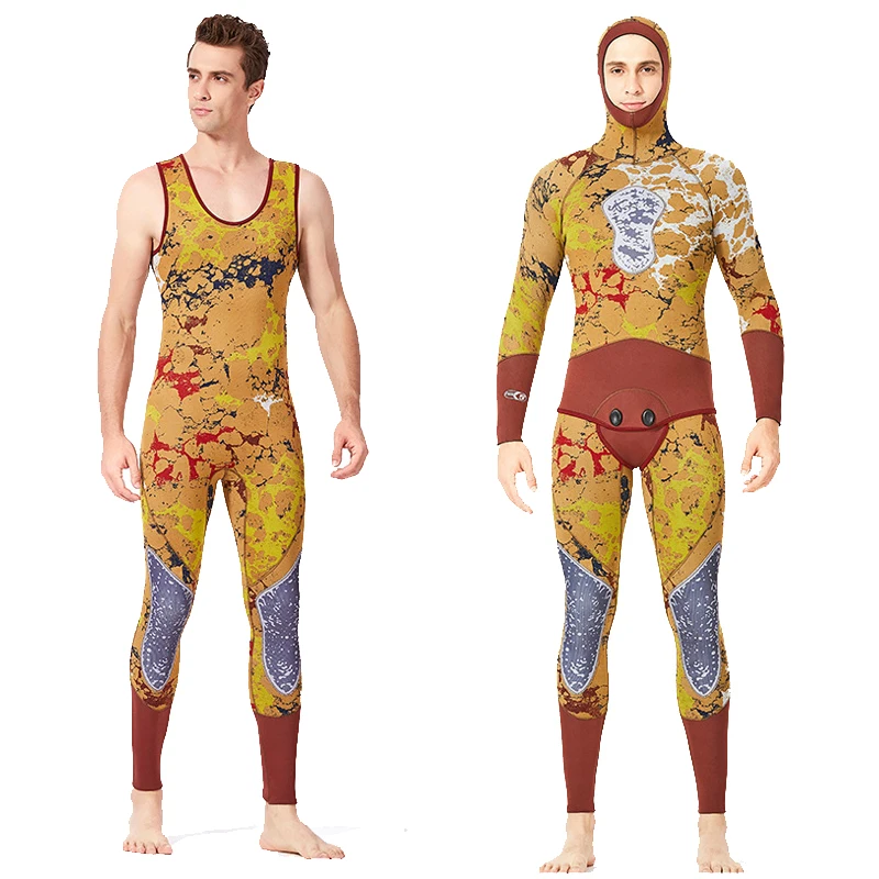 5 мм двухсекционный костюм для дайвинга с длинным рукавом всего тела теплый