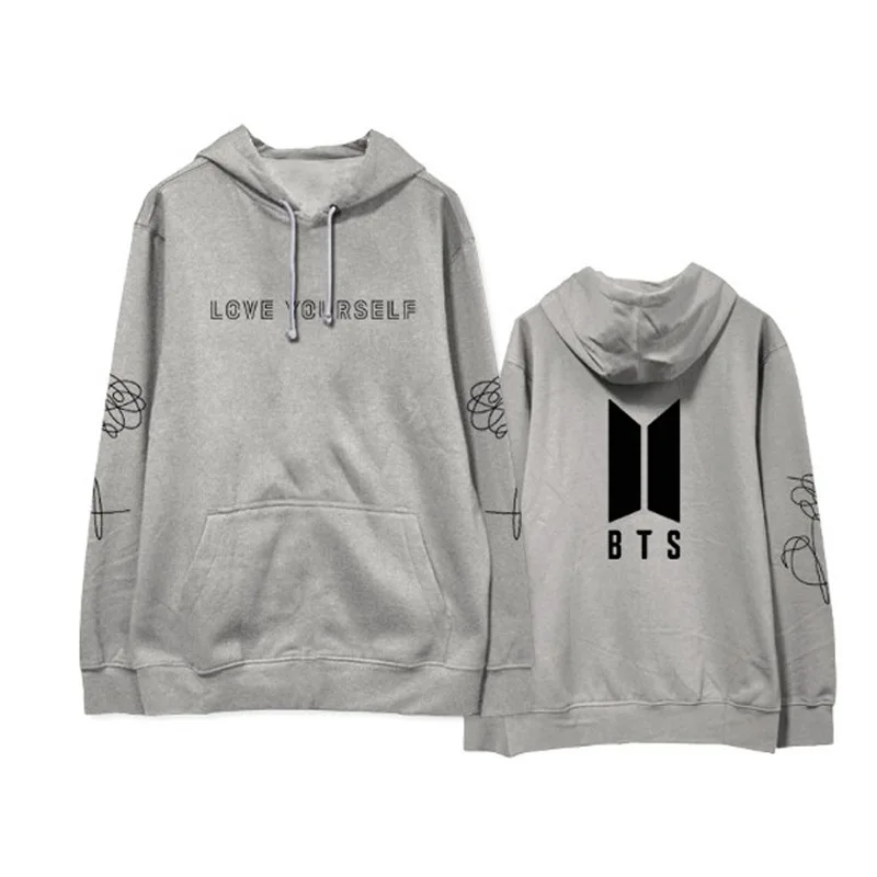 Kpop BTS bulletproof youth club surrounding a particular love yourself with velvet hooded fleece sets female han edition loose | Мужская
