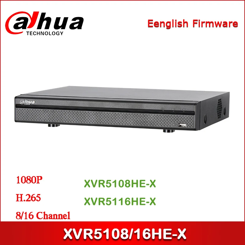 

Компактный цифровой видеомагнитофон Dahua XVR5108HE-X 8/16, поддерживает HDCVI/AHD/TVI/CVBS/IP