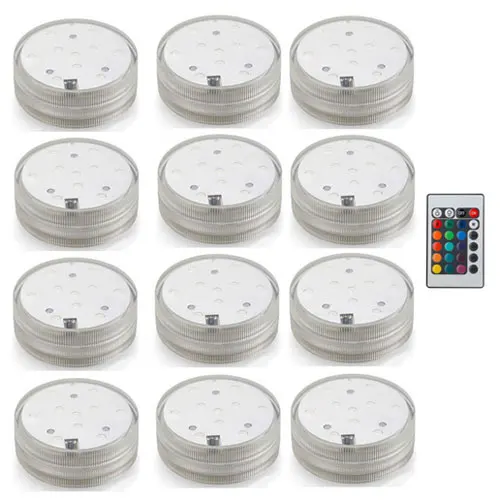 12 lamp 1 controller Стеклянный Лотос кальян светодиодный светильник с пультом дистанционного управления RGB красочные водопроводные трубы chicha аксессуары Погружные Водонепроницаемые Лампы - Цвет: 12 lamp 1 controller