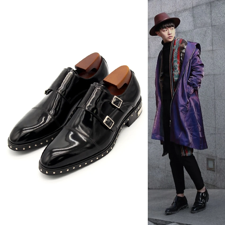 Мужские классические туфли на плоской подошве черные оксфорды в итальянском